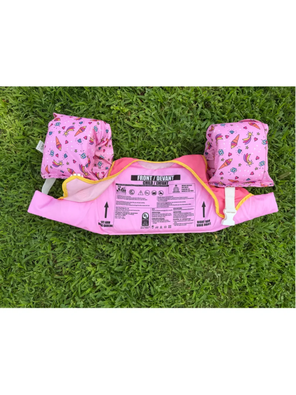 Kids Unicorn Swim Life Vest Puddle Jumper Pink Yellow 33-55 lbs